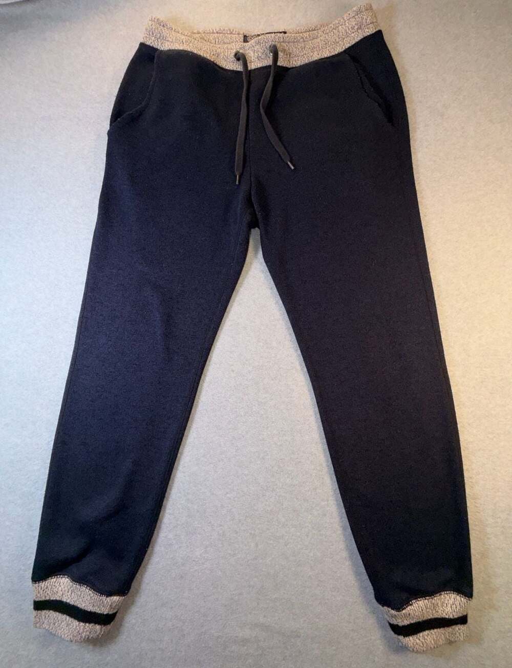 American Eagle Outfitters Marled Waistband Drawstring SweatsJoggers Navy Blue
